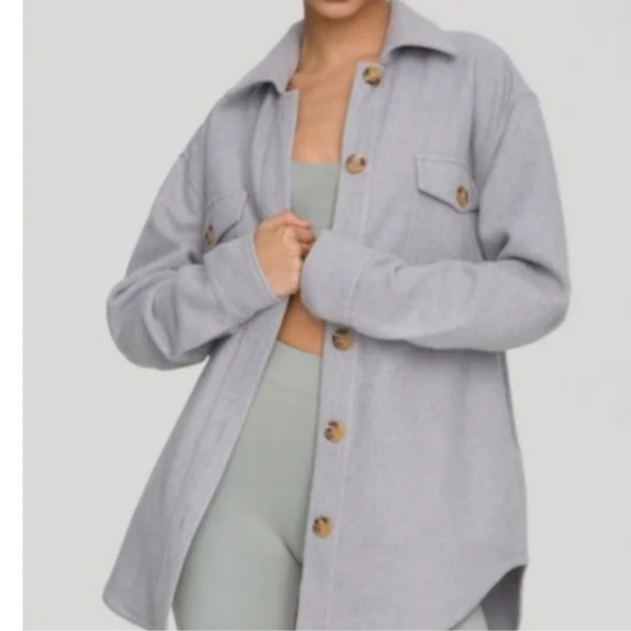 NWT Good American Oversized Gray Shacket Jacket Size 5/6 (2X/3X) $178 🩶